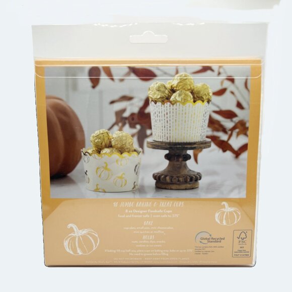 NEW 2x My Minds Eye Gold Foiled Pumpkin Jumbo Baking Cups - 40 Count - Picture 5 of 5